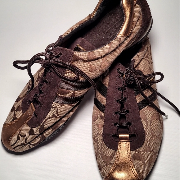 Coach | Shoes | Coach Kate Womans Brownbronze Shoesneaker Size 1 | Poshmark